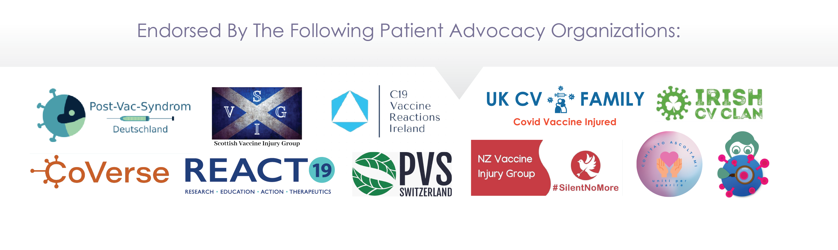 React19 Endorsed by the following Patient Advocacy Organizations. 